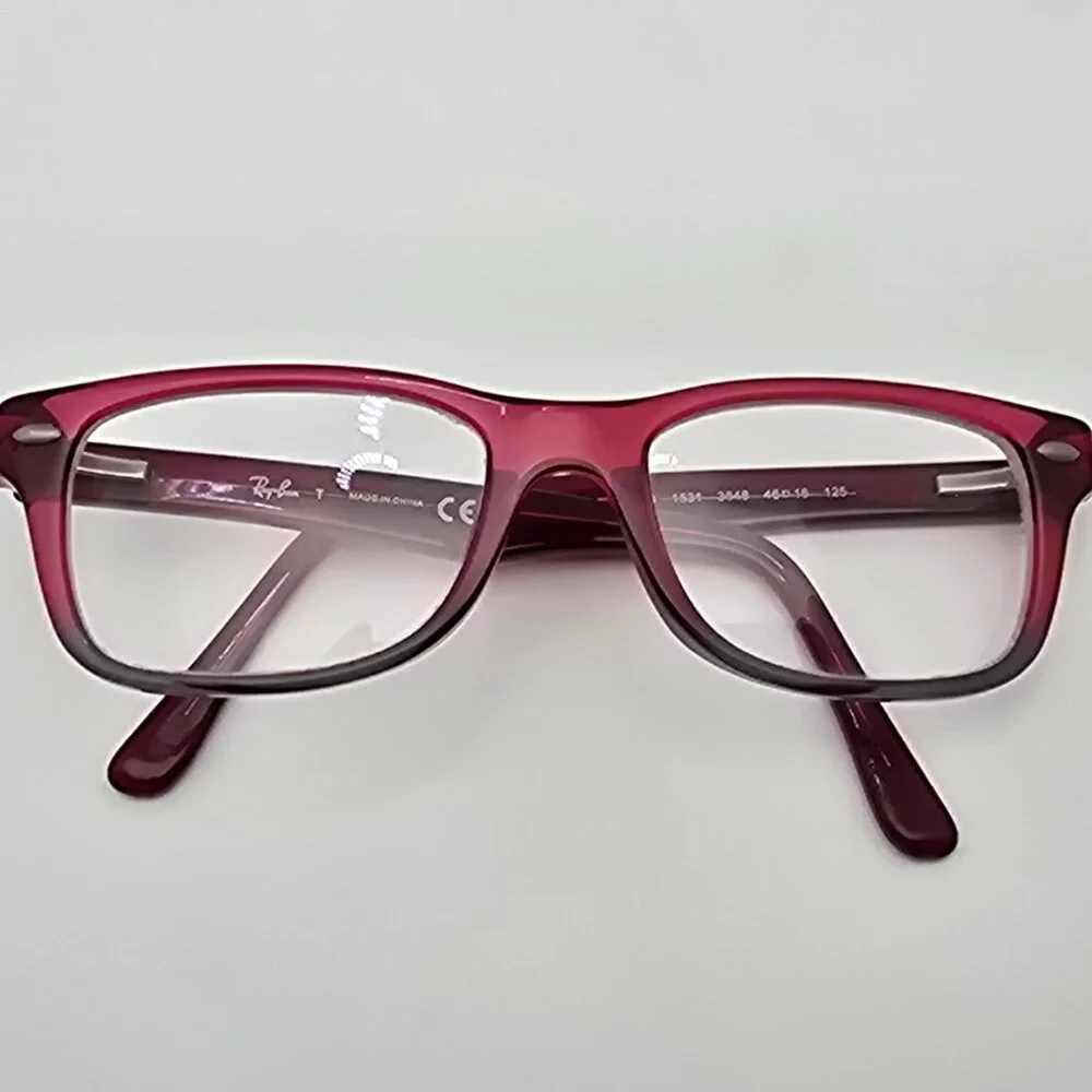 Ray-Ban RB1531 3648 Polished Fuxia on Grey Kids Eyeglasses Frame w/ Flexhinge